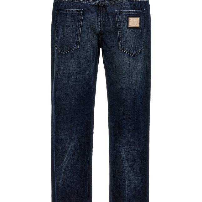 Dolce & Gabbana Blue Cotton Skinny Jeans
