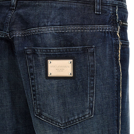 Dolce & Gabbana Blue Cotton Skinny Jeans