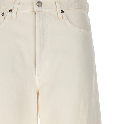 Agolde White Cotton High-Waisted Jean