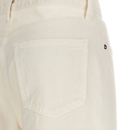 Agolde White Cotton High-Waisted Jean