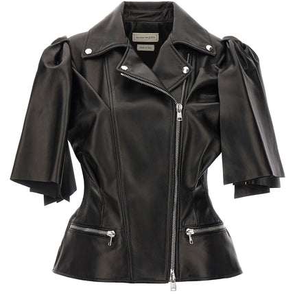 Alexander McQueen Black Lamb Leather Sleeveless Jacket