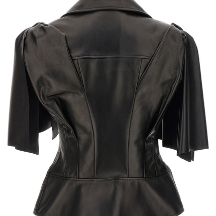Alexander McQueen Black Lamb Leather Sleeveless Jacket