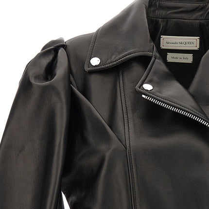 Alexander McQueen Black Lamb Leather Sleeveless Jacket