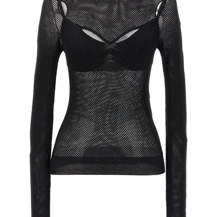 Off-White Black Viscose Tank Tops