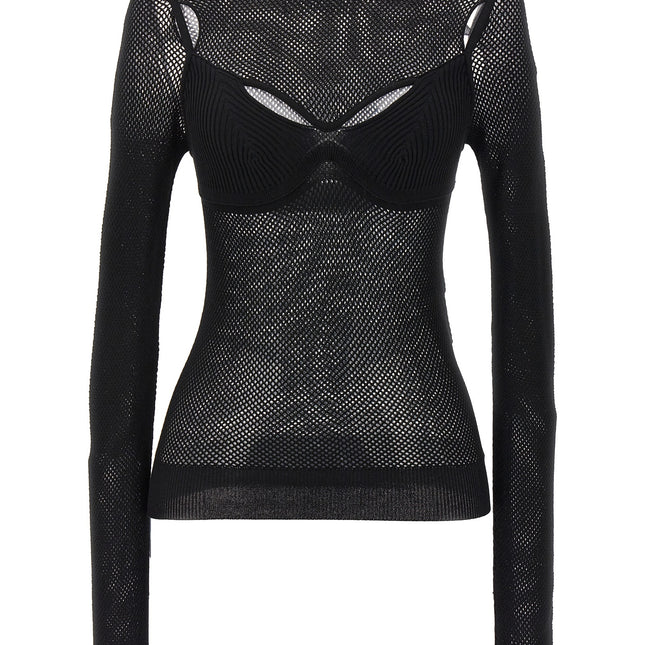 Off-White Black Viscose Tank Tops