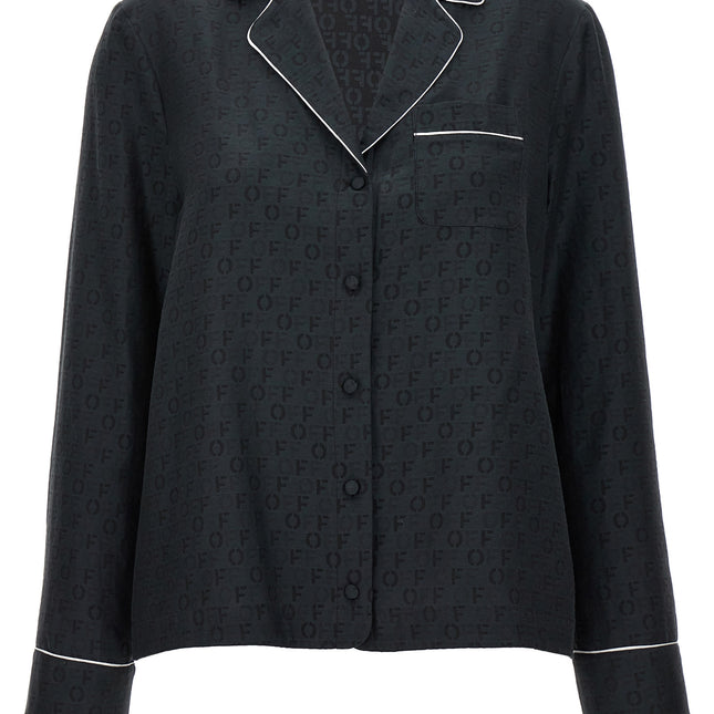 Off-White Black Silk Blouse