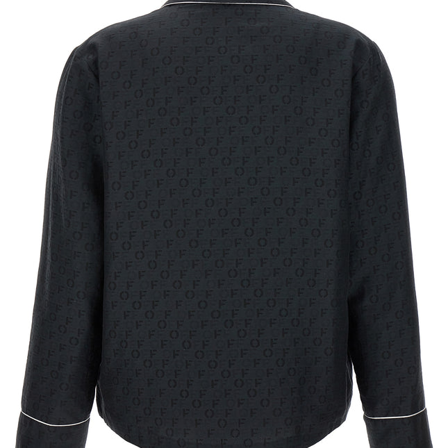 Off-White Black Silk Blouse