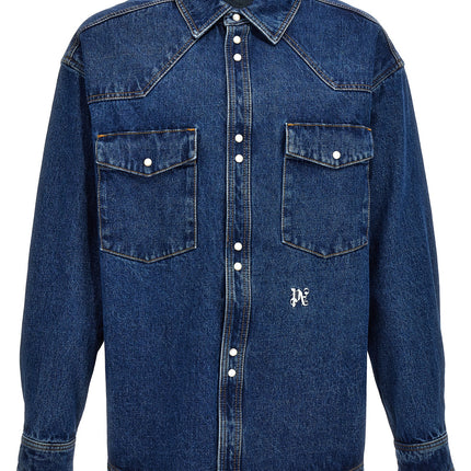 Palm Angels Blue Polyester Denim Jacket