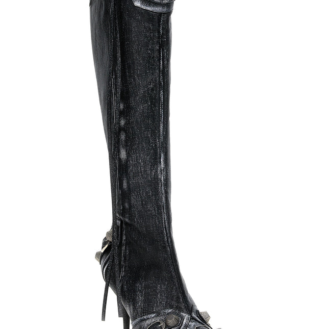 Balenciaga Black Lamb Leather Over The Knee