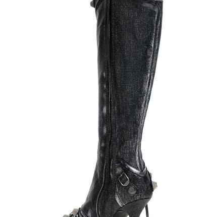 Balenciaga Black Lamb Leather Over The Knee