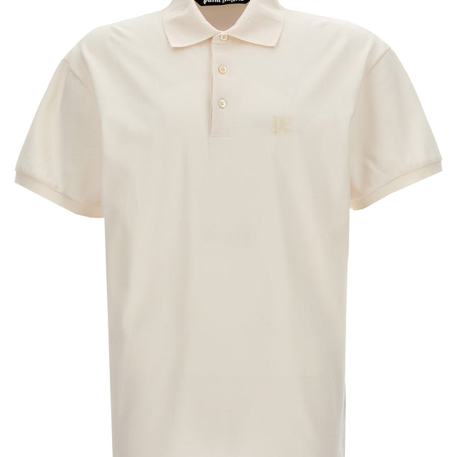 Palm Angels White Polyester Polo Shirt