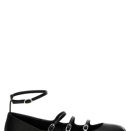 Alexander McQueen Black Calfskin Ballet Flats