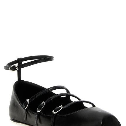 Alexander McQueen Black Calfskin Ballet Flats