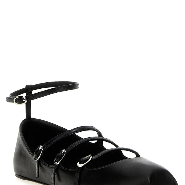 Alexander McQueen Black Calfskin Ballet Flats