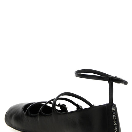 Alexander McQueen Black Calfskin Ballet Flats