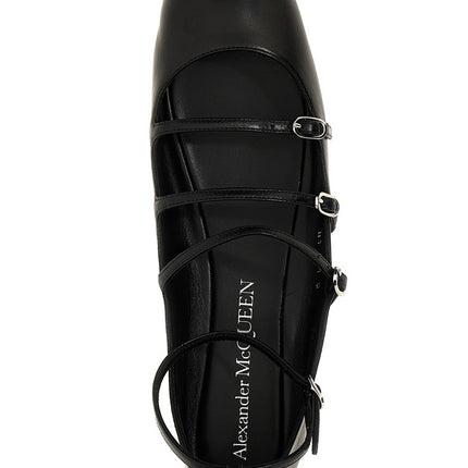 Alexander McQueen Black Calfskin Ballet Flats