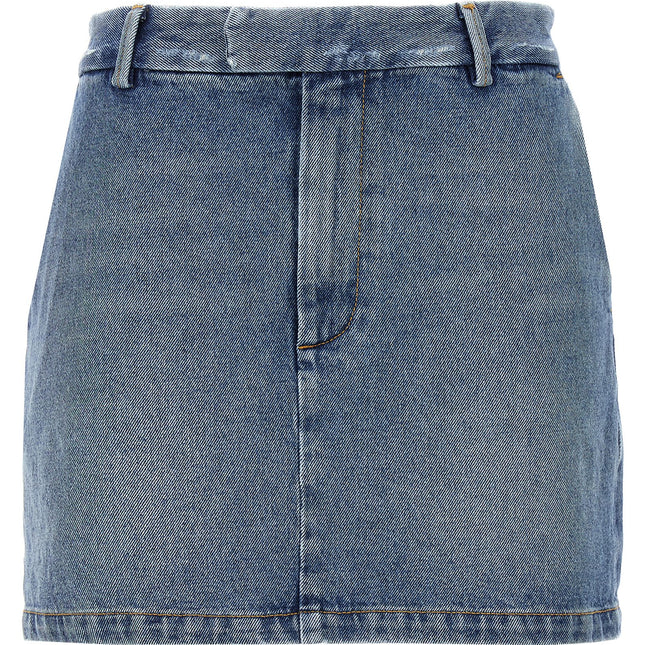 Armarium Blue Cotton Long Skirt