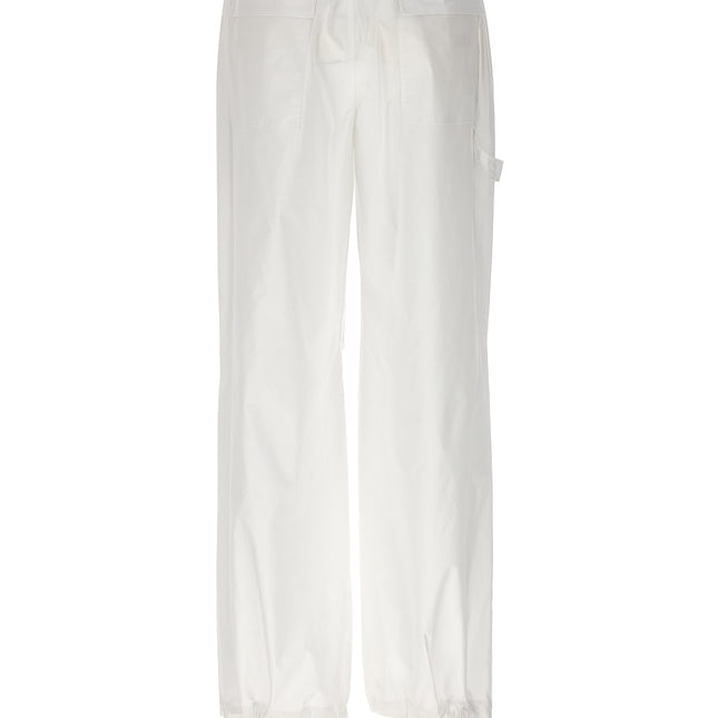 NUDE White Cotton Cargo Pants
