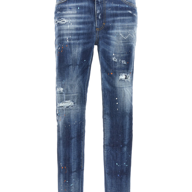 Dsquared² Blue Cotton High-Waisted Jean