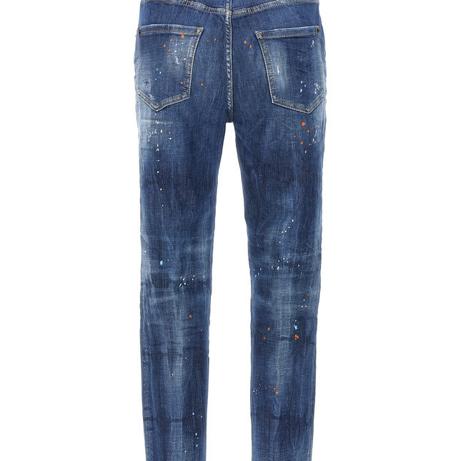 Dsquared² Blue Cotton High-Waisted Jean