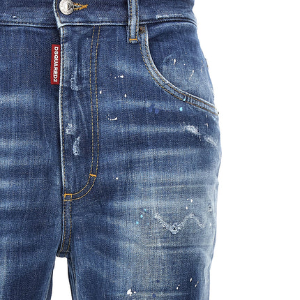 Dsquared² Blue Cotton High-Waisted Jean