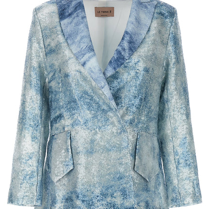 LE TWINS Blue Polyester Blazer