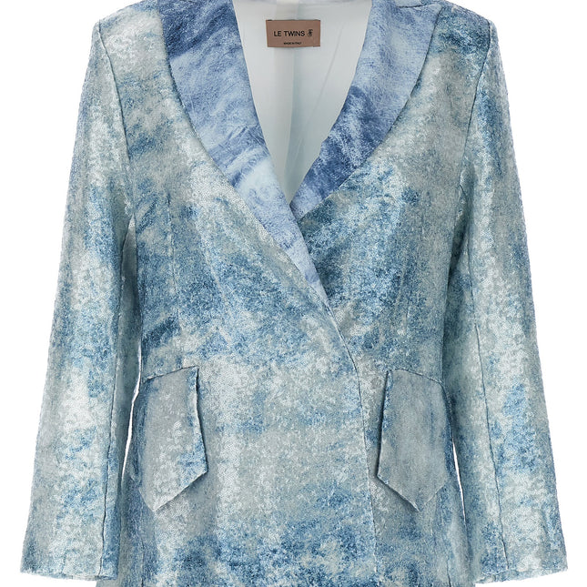 LE TWINS Blue Polyester Blazer