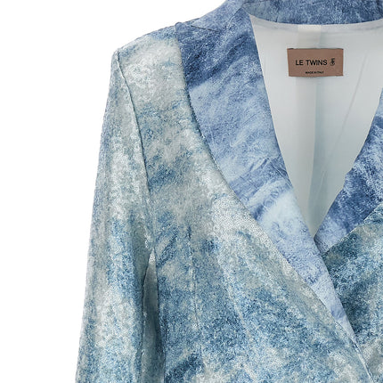 LE TWINS Blue Polyester Blazer
