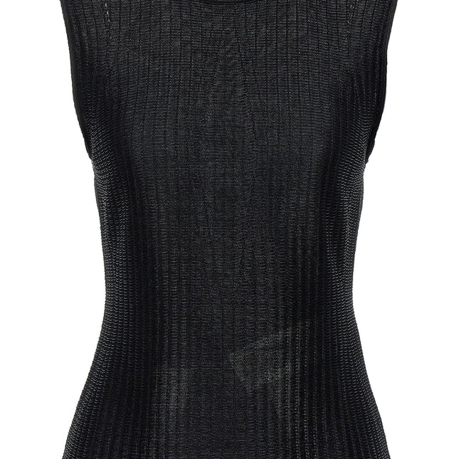 Alexander McQueen Black Viscose Sleeveles T-Shirt