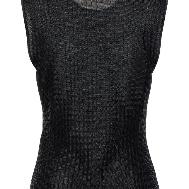 Alexander McQueen Black Viscose Sleeveles T-Shirt