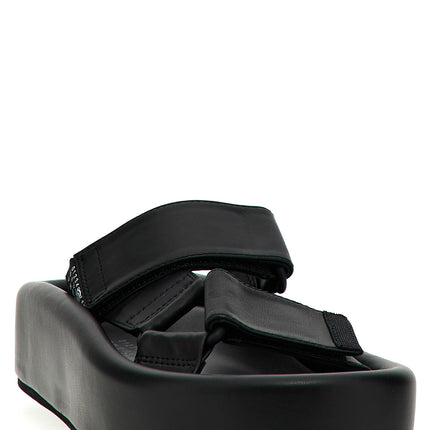MM6 Maison Margiela Black Leather Slides