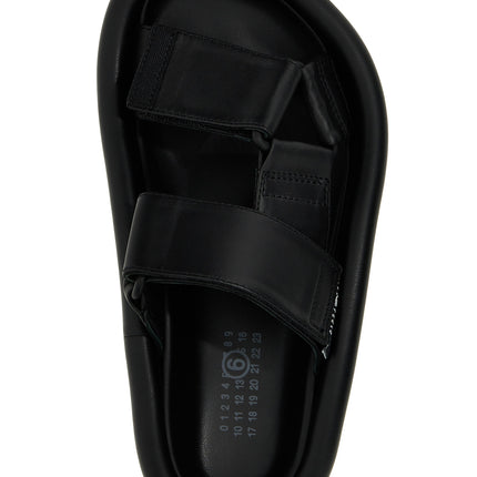 MM6 Maison Margiela Black Leather Slides