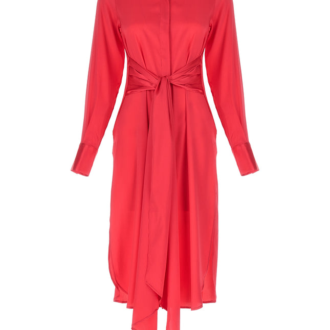 LE TWINS Fuchsia Silk Long Dress