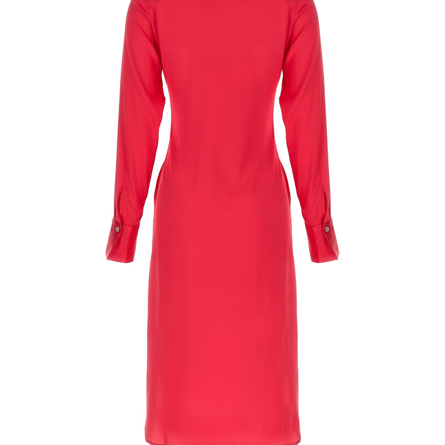 LE TWINS Fuchsia Silk Long Dress