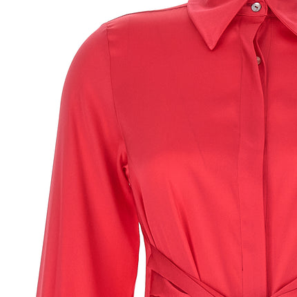 LE TWINS Fuchsia Silk Long Dress