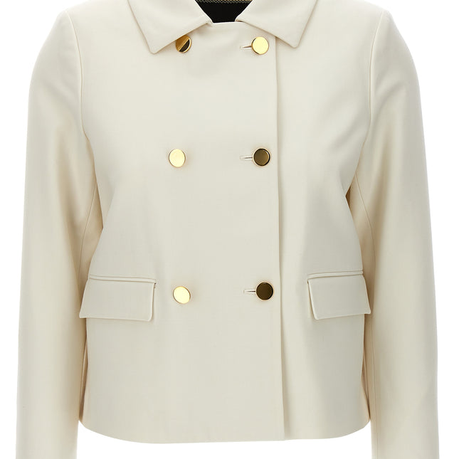 Kiton White Virgin Wool Full-Length Jacket