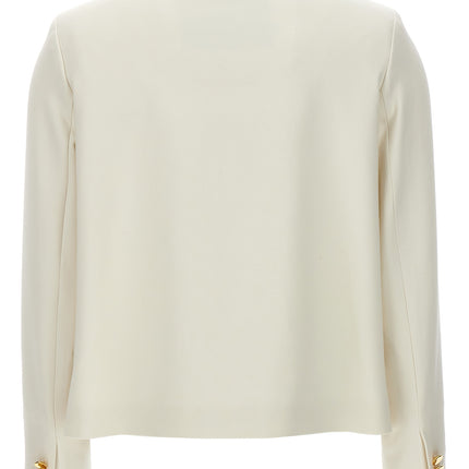 Kiton White Virgin Wool Full-Length Jacket