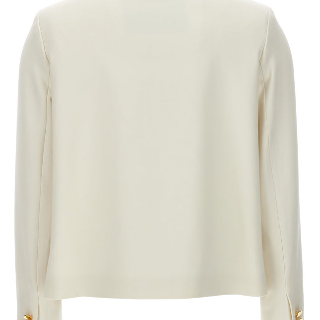 Kiton White Virgin Wool Full-Length Jacket