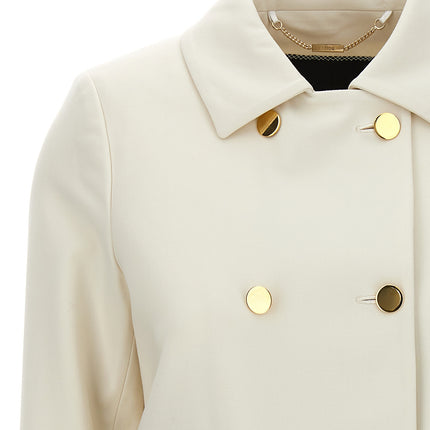 Kiton White Virgin Wool Full-Length Jacket