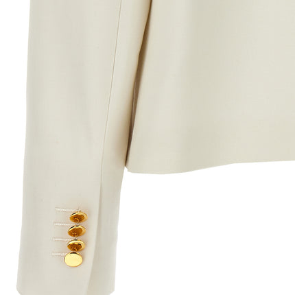 Kiton White Virgin Wool Full-Length Jacket