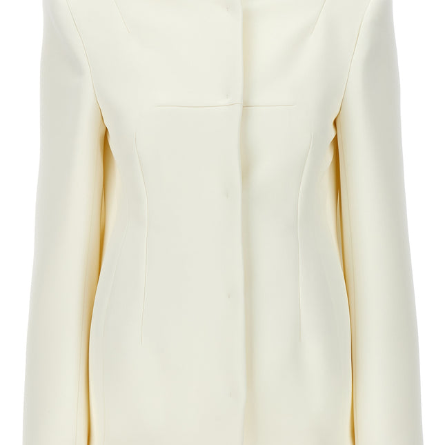 Sportmax White Polyester Full-Length Jacket