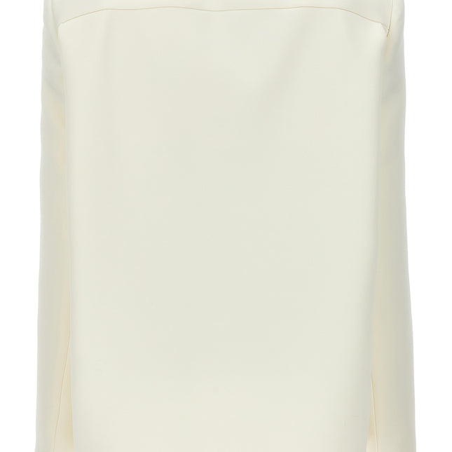 Sportmax White Polyester Full-Length Jacket