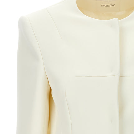 Sportmax White Polyester Full-Length Jacket