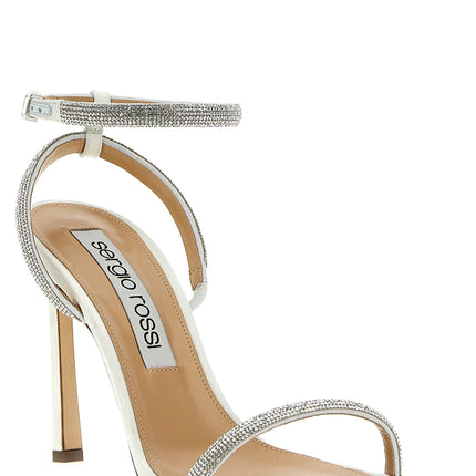 Sergio Rossi White Goatskin Stiletto Heel Sandals