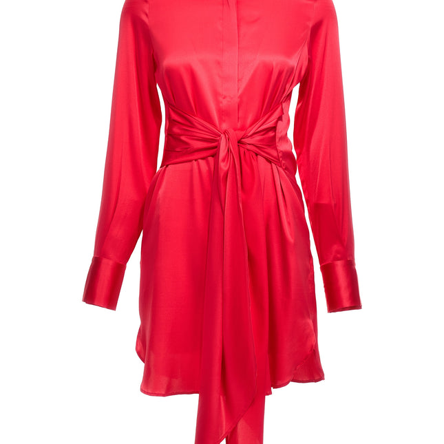 LE TWINS Fuchsia Silk Short Dress