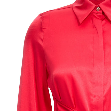 LE TWINS Fuchsia Silk Short Dress