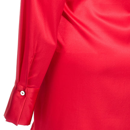 LE TWINS Fuchsia Silk Short Dress