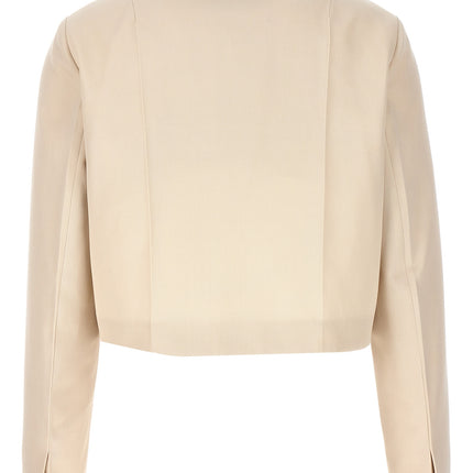 Fendi Beige Wool Full-Length Jacket