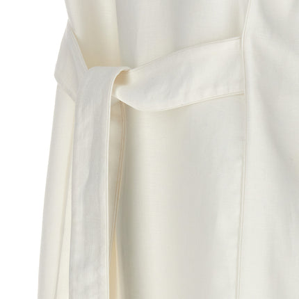 Max Mara White Flax Sleeveless Jacket