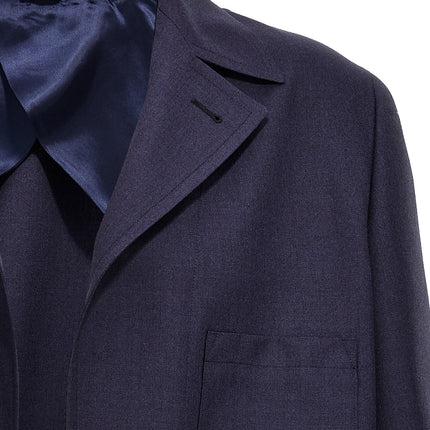 Fendi Blue Virgin Wool Full-Length Jacket